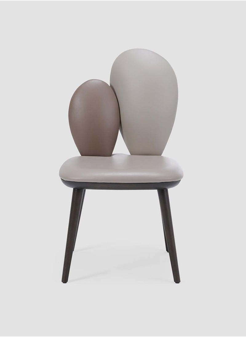 AL HUZAIFA FURNITURE - Vinci Dining Chair, Upholstered With Bonded Leather, Dark Ashwood Legs - Image 1