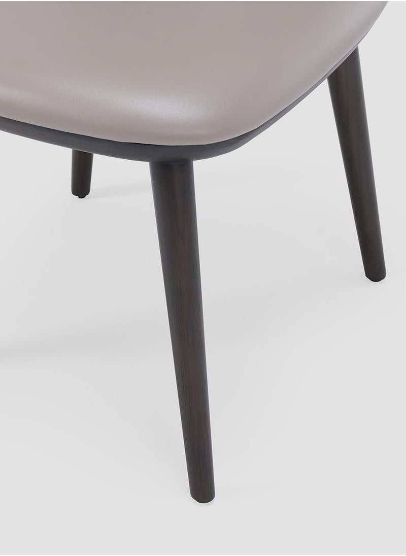 AL HUZAIFA FURNITURE - Vinci Dining Chair, Upholstered With Bonded Leather, Dark Ashwood Legs - Image 1