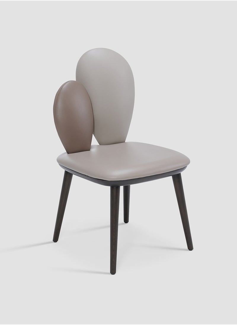 AL HUZAIFA FURNITURE - Vinci Dining Chair, Upholstered With Bonded Leather, Dark Ashwood Legs - Image 1