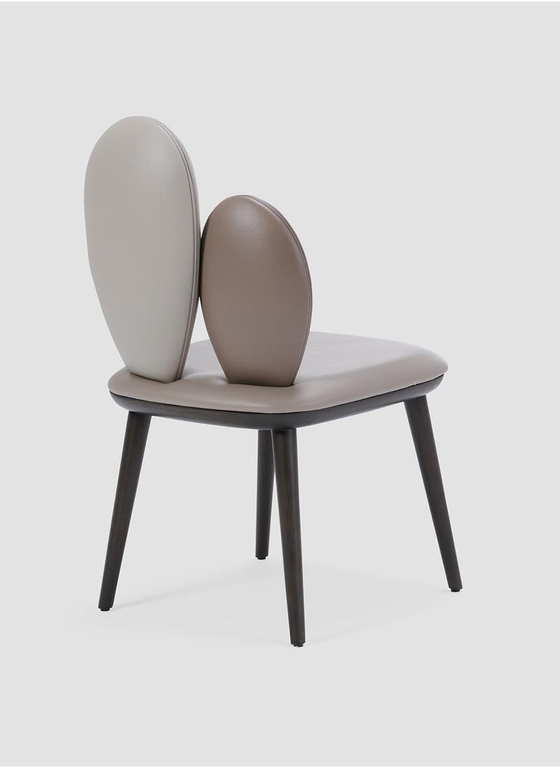 AL HUZAIFA FURNITURE - Vinci Dining Chair, Upholstered With Bonded Leather, Dark Ashwood Legs - Image 1