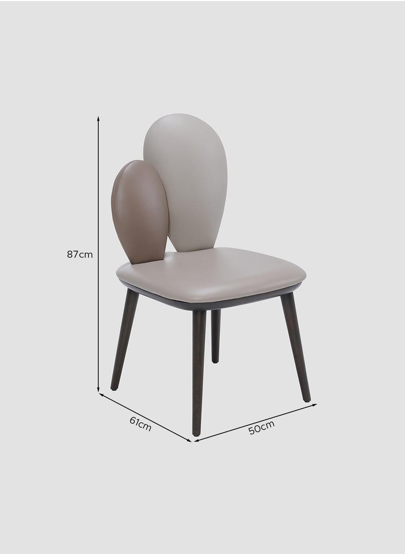 AL HUZAIFA FURNITURE - Vinci Dining Chair, Upholstered With Bonded Leather, Dark Ashwood Legs - Image 1