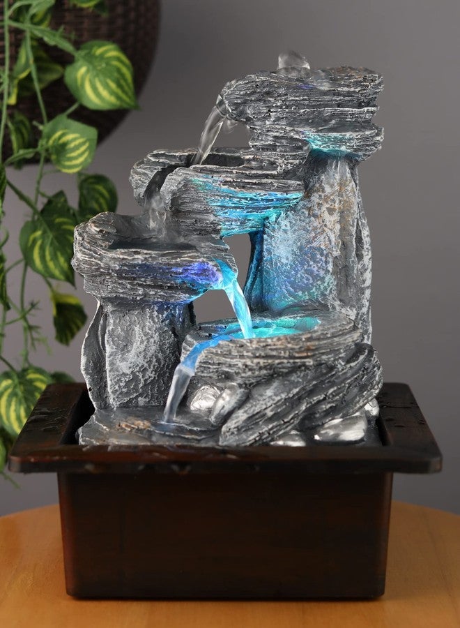 SPLICE Resin Soothing Meditation Natural Water Fountain Flowing Water, Desk Fountain - Relaxing Water Flow That Mimics Sound of Waterfall, Water Fountains Indoor - Feel Calm (Nature-NC-7) - Image 1