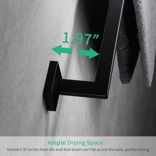 Miyili Matte Black Towel Bar 12-Inch SUS 304 Stainless Steel Towel Rack Wall Mounted Towel Rail Towel Rod for Bathroom, A06B30A - Image 5