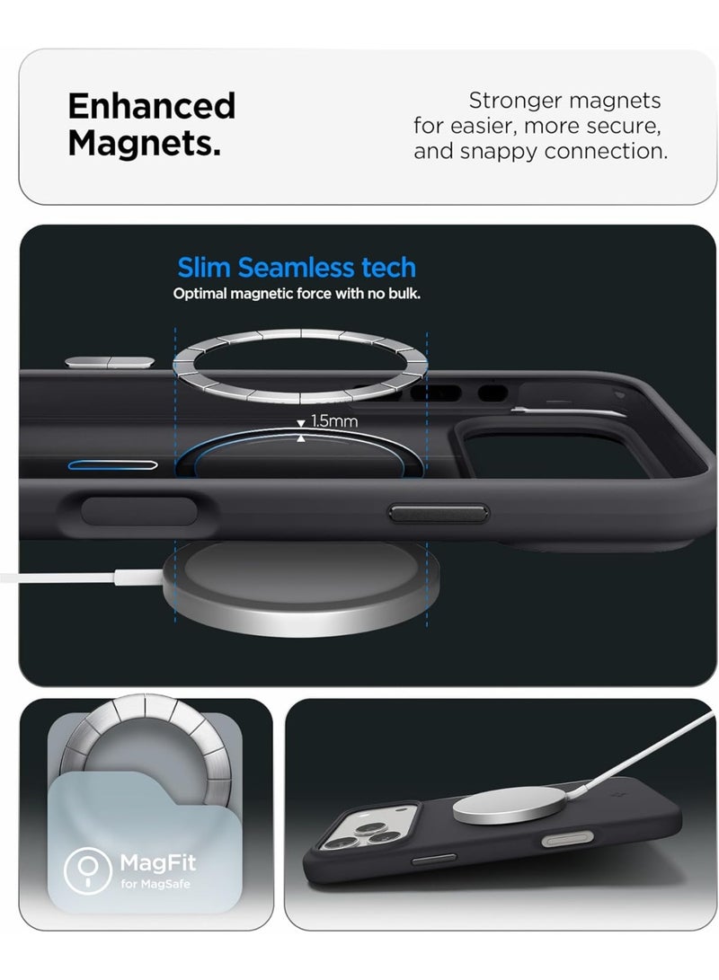 Spigen Silicone Fit MagFit for iPhone 17 Pro Max MagSafe Case Cover - Black - Image 5