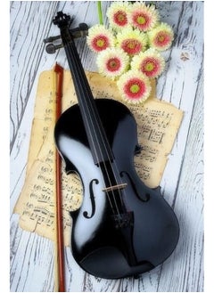 Megarya MegArya Rich Glossy Black Student Violin Size 4/4 With Case, Bow, Bridge And Rosin Handcrafted Violin  - Image 5