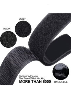 Generic Self-Adhesive Hook and Loop Strips Tape Roll, Black Heavy Double Sided Sticky Duty Strips Industrial Strength Sticky Fastener Interlocking Fastener for Household Kitchen School Office, 1M, Set of 2  - Image 4