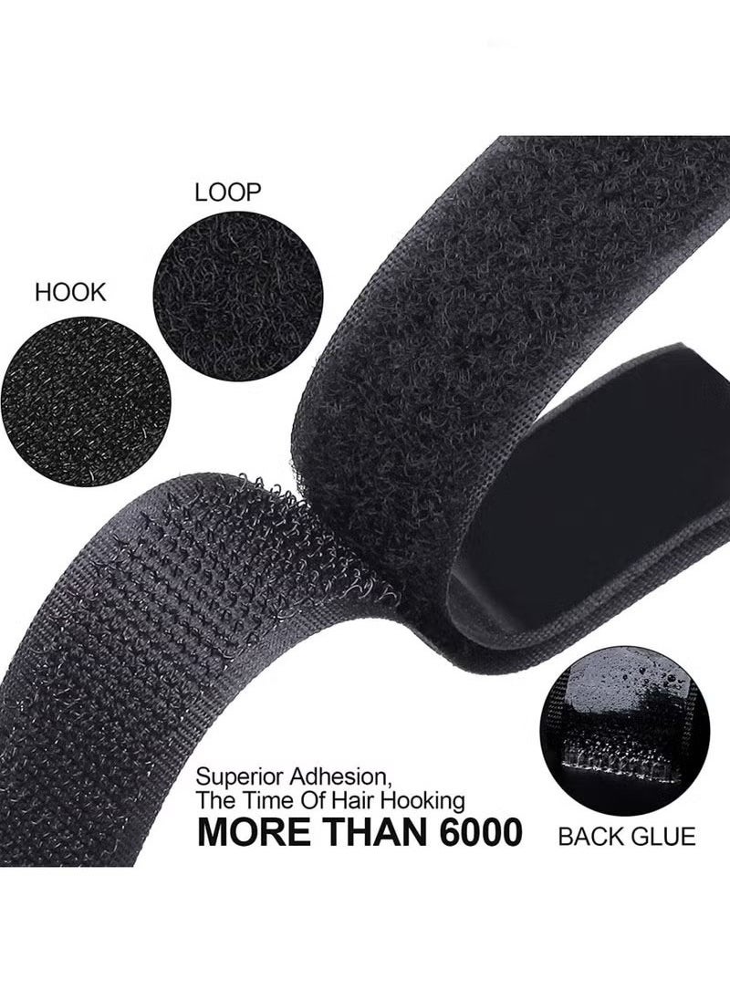 Generic - Self-Adhesive Hook and Loop Strips Tape Roll, Black Heavy Double Sided Sticky Duty Strips Industrial Strength Sticky Fastener Interlocking Fastener for Household Kitchen School Office, 1M, Set of 2 - Image 1