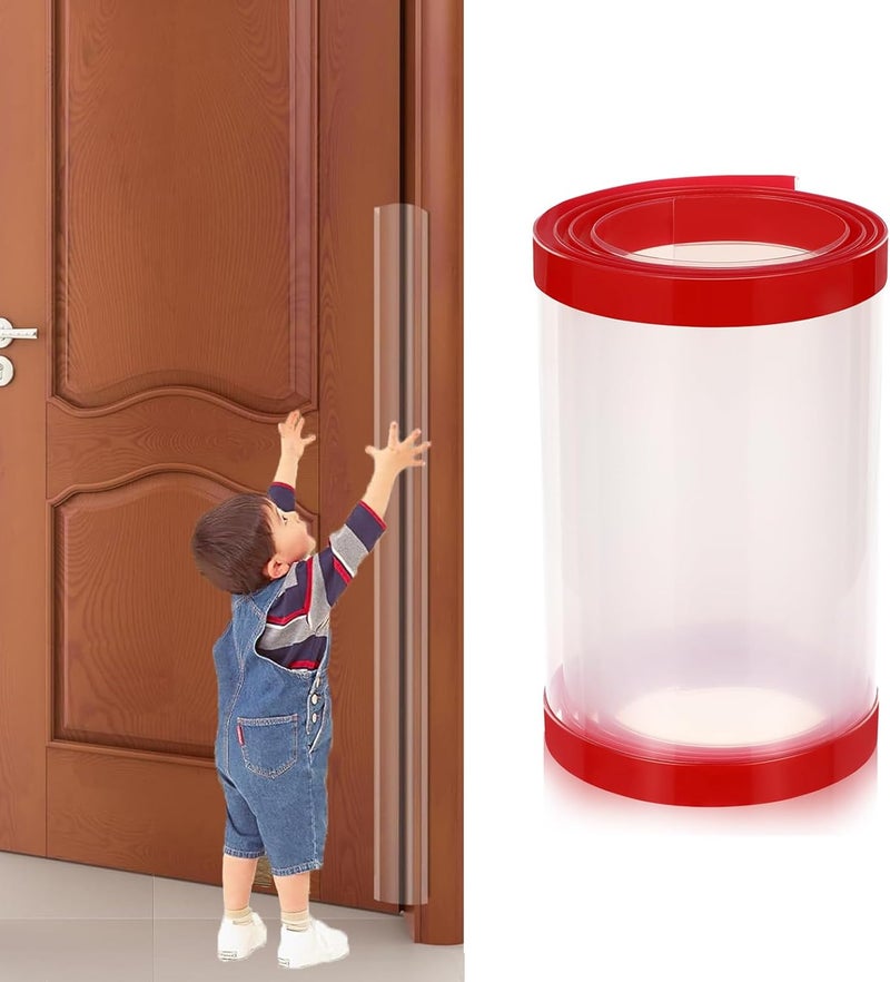 DEARMAMY Finger Pinch Door Guard Child Door Protector Baby Proofing Door Hinge Cover Prevents Finger Pinch Injuries Self Adhesive Safety Strip Door Pinch Guard - Image 1