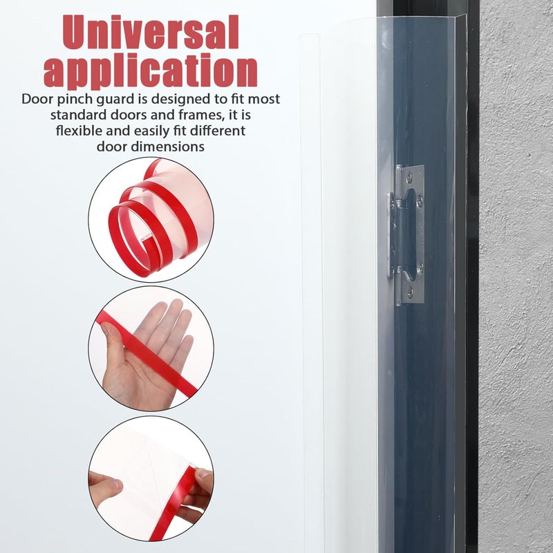DEARMAMY Finger Pinch Door Guard Child Door Protector Baby Proofing Door Hinge Cover Prevents Finger Pinch Injuries Self Adhesive Safety Strip Door Pinch Guard - Image 5