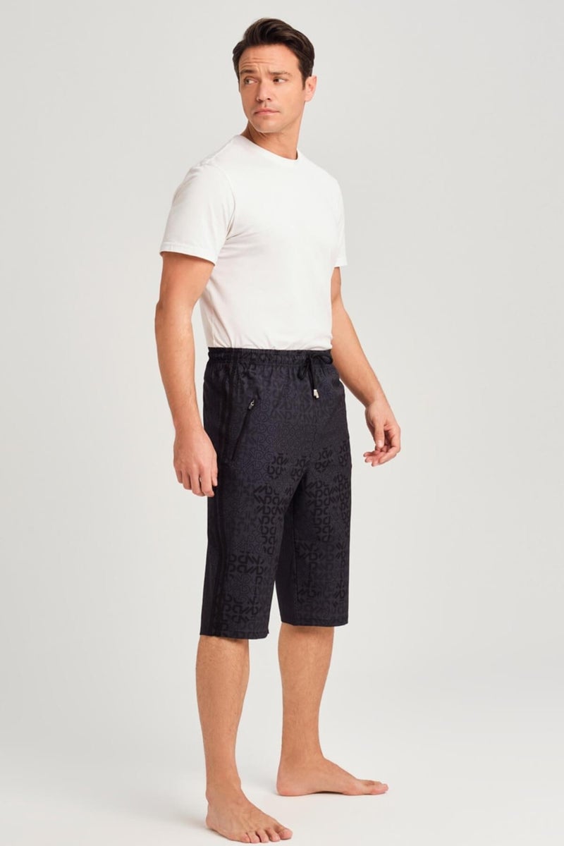 Haşema Black Below Knee Men's Long Shorts - Image 3