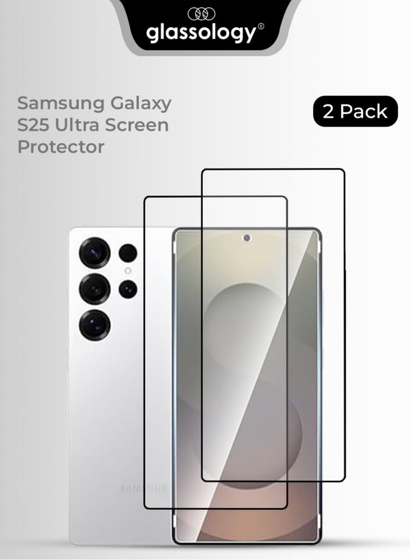 جلاسولوجي 2Pack Samsung Galaxy S25 Ultra Screen Protectors 6.8-Inch HD Clear, 3D Curved Design, Full Coverage, Scratch Resistant, Easy to Apply with Installation Frame, Case Friendly - Image 1
