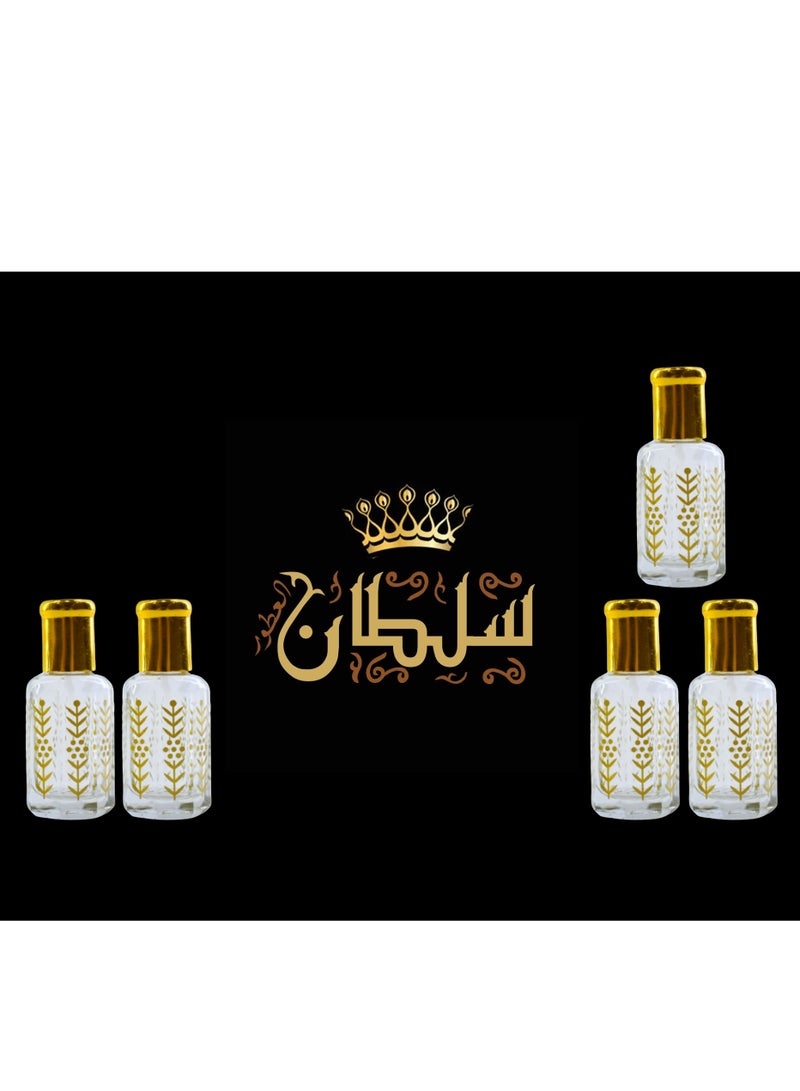 5 Pieces Mixed Sultan Perfumes Is Stable and Lasts Long Economical Package 12 Ml