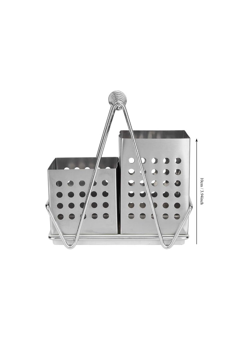 GGOOT Multifunction Stainless Steel Chopsticks Cage Chopsticks Storage Shelf Holder Rack with Handle - Image 3