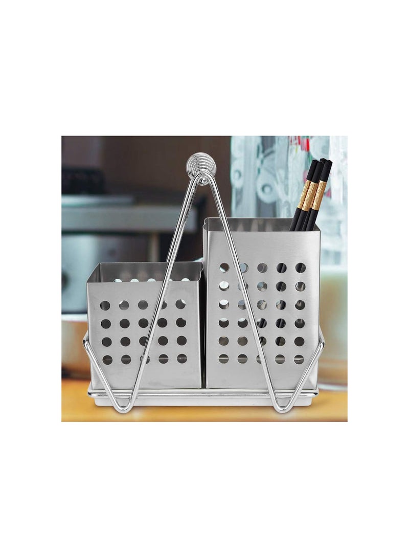 GGOOT Multifunction Stainless Steel Chopsticks Cage Chopsticks Storage Shelf Holder Rack with Handle - Image 5