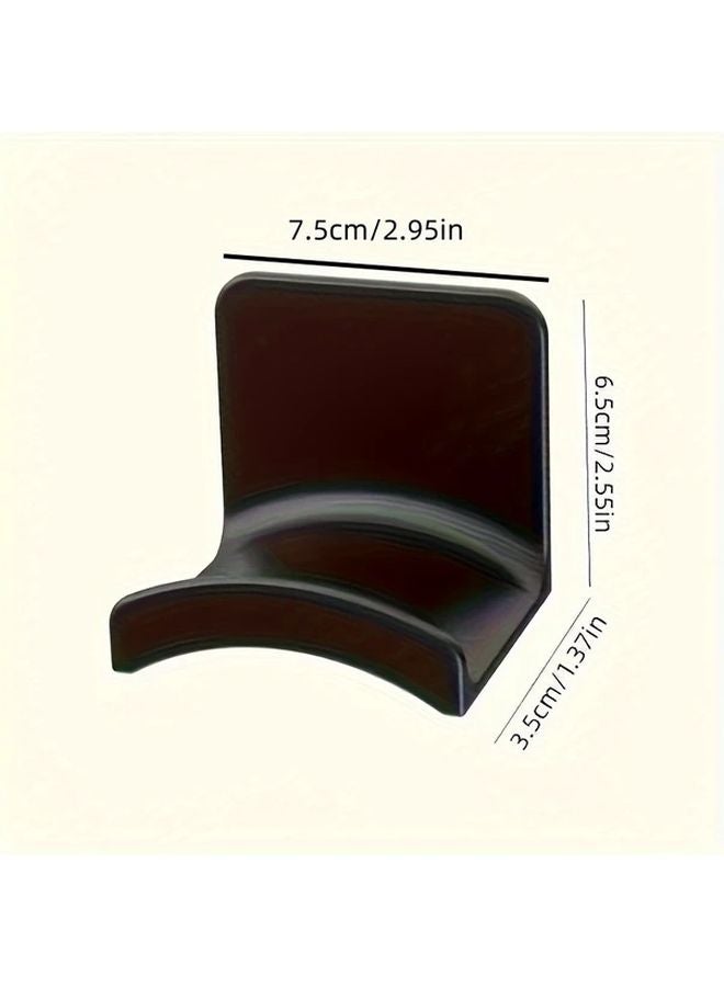 White Wall Mount Headphone Stand Adhesive Screw Mount Heavy Duty Plastic Organizer - Image 4