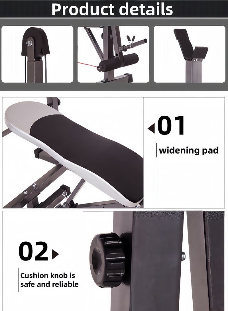 Adjustable weight bench, 4-in-1 fitness set, barbell rack and leg developer, 300 kg capacity bench press set, full body workout machine for home gym - Image 4