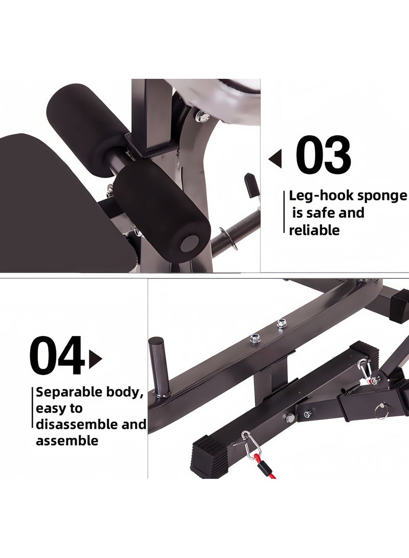 Adjustable weight bench, 4-in-1 fitness set, barbell rack and leg developer, 300 kg capacity bench press set, full body workout machine for home gym - Image 5