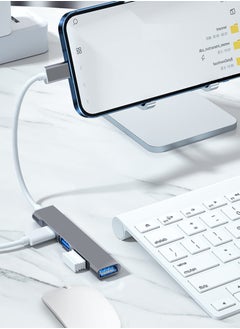 Excefore USB 3.0 Hub, Splitter Mini C Hub Extensions, Ultra-Slim Data for MacBook Pro/Air 2023, iMac, Surface Pro, XPS, PS5, PC, USB Flash Drive,Mobile HDD (Grey C)  - Image 5