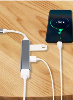 Excefore USB 3.0 Hub, Splitter Mini C Hub Extensions, Ultra-Slim Data for MacBook Pro/Air 2023, iMac, Surface Pro, XPS, PS5, PC, USB Flash Drive,Mobile HDD (Grey C)  - Image 3