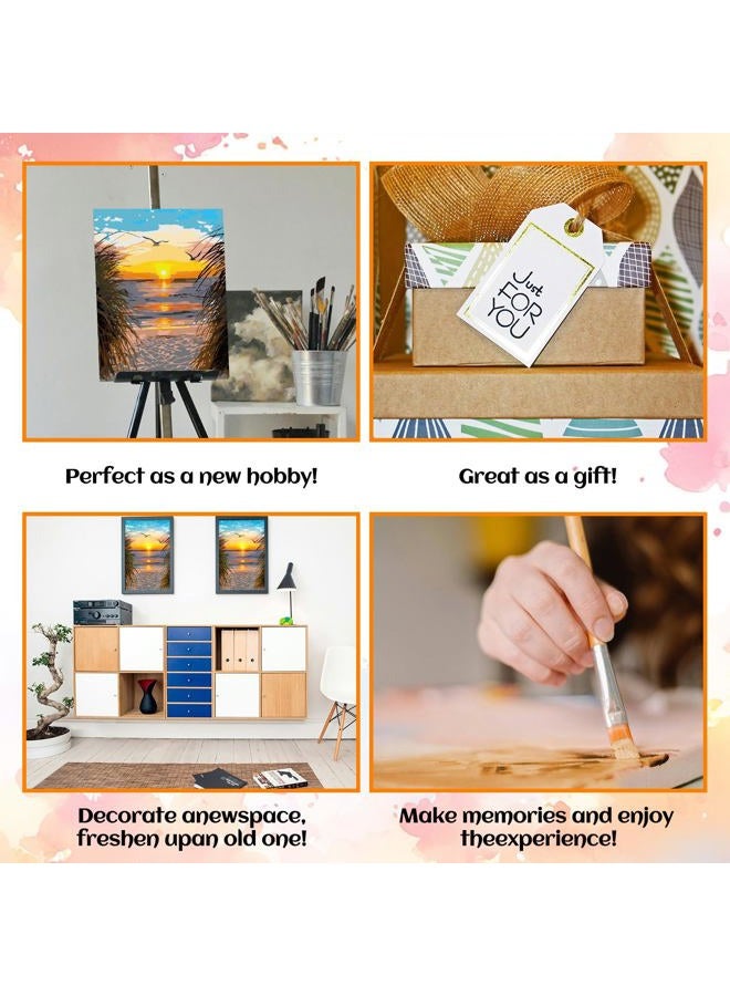 NPCSWXQ Paint by Numbers Kit for Adults Beginners, Beach Sunset Oil Acrylic Painting Crafts Number Artist Paint Kit for Home Wall Bedroom Study or Office Decor Gift 16x20Inch - Image 5