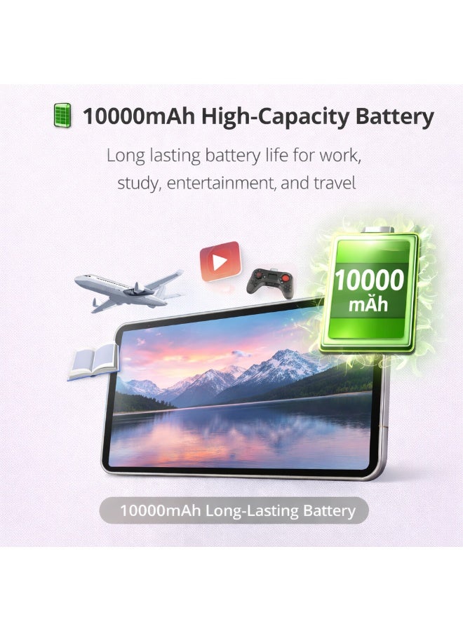 Telzeal P201 11-Inch Tablet (Grey), 12GB RAM + 512GB ROM, 10000mAh Battery, Dual SIM, 8MP+13MP Camera, Android 13, with Keyboard, Mouse & Accessories - Image 5