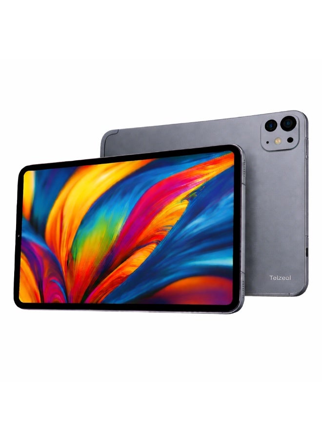 Telzeal P201 11-Inch Tablet (Grey), 12GB RAM + 512GB ROM, 10000mAh Battery, Dual SIM, 8MP+13MP Camera, Android 13, with Keyboard, Mouse & Accessories - Image 1