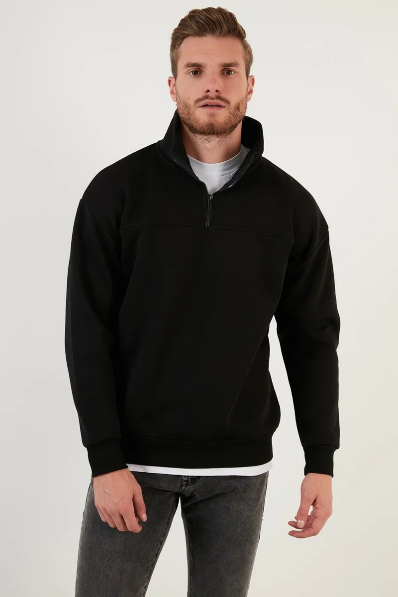 Buratti Regular Fit Cotton Lining Soft Raised Winter Sweat Men's Sweat 59053431