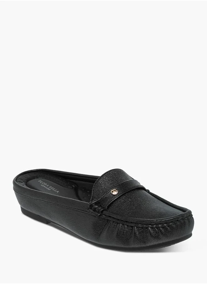 Flora Bella By Shoexpress Womens Textured Slip-On Mules