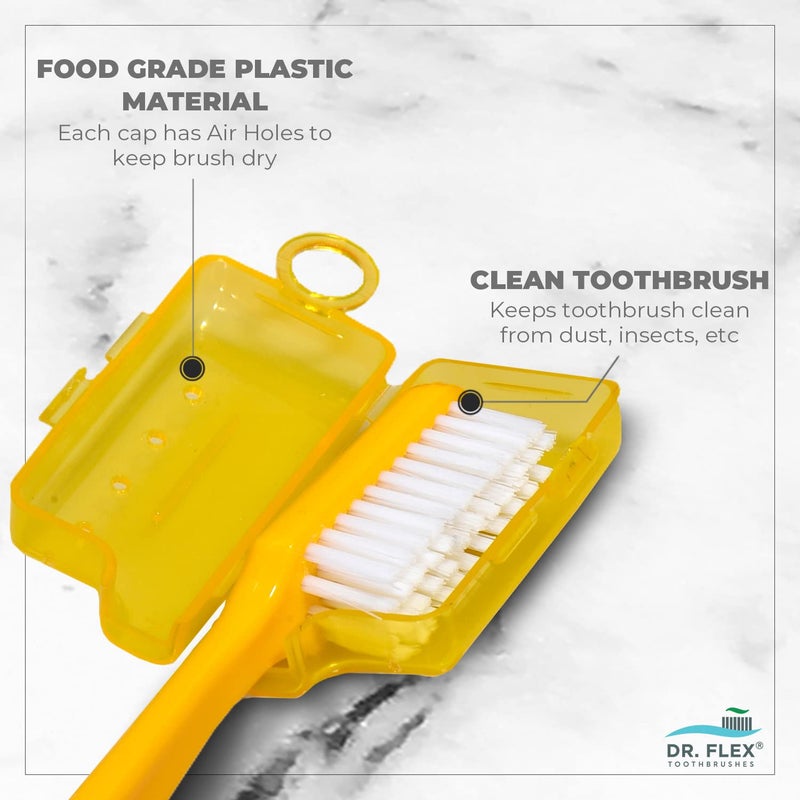 Dr. Flex Anti Bacterial Hygiene Caps for Toothbrush- Pack of 6, Head Cover, Protects Toothbrush Bristles from Germs & Bacteria, Gentle Oral Care for Home, Travel, Multicolour, Made in India - Image 3
