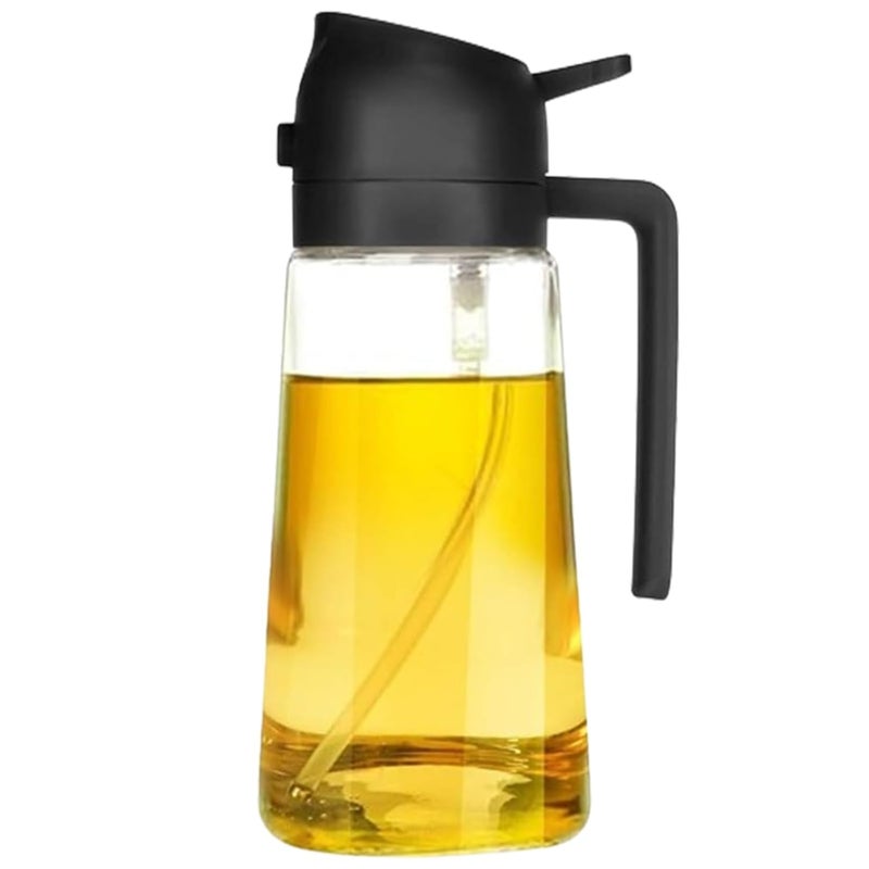 Kuqcco Oil Dispenser for Kitchen Spray 2 In 1 Oil Dispenser and Oil Sprayer Olive Oil Dispenser Bottle Spray and Pour Black - Image 1
