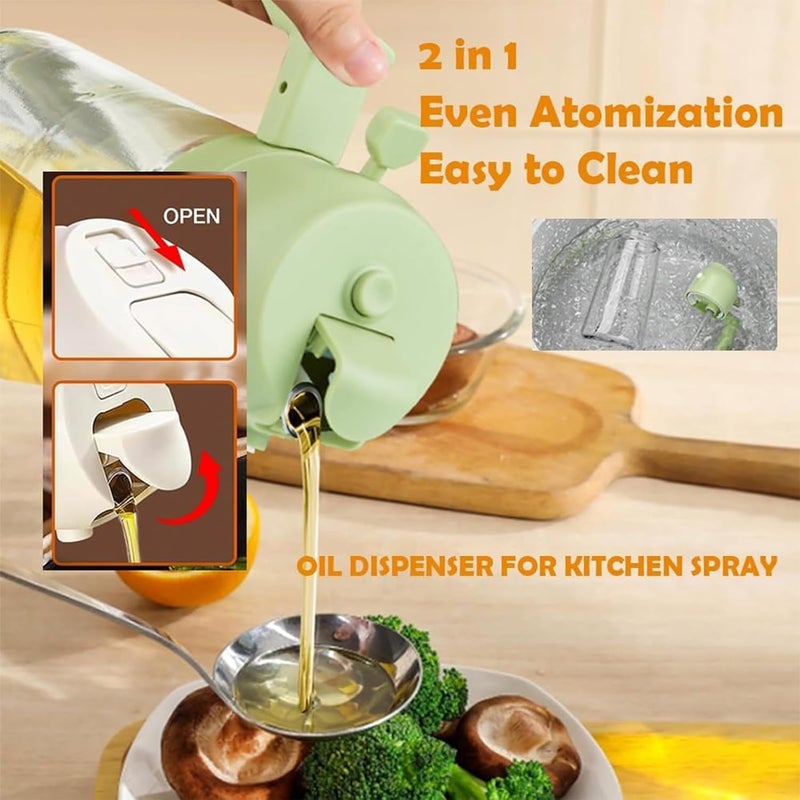 Kuqcco Oil Dispenser for Kitchen Spray 2 In 1 Oil Dispenser and Oil Sprayer Olive Oil Dispenser Bottle Spray and Pour Black - Image 3