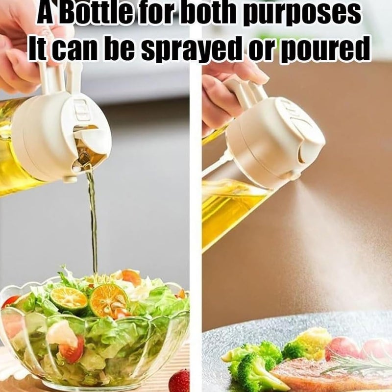 Kuqcco Oil Dispenser for Kitchen Spray 2 In 1 Oil Dispenser and Oil Sprayer Olive Oil Dispenser Bottle Spray and Pour Black - Image 2