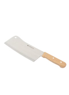 HOMEVEO Stainless steel cleaver knife with wooden handle - beige, 41 x 10 cm  - Image 1
