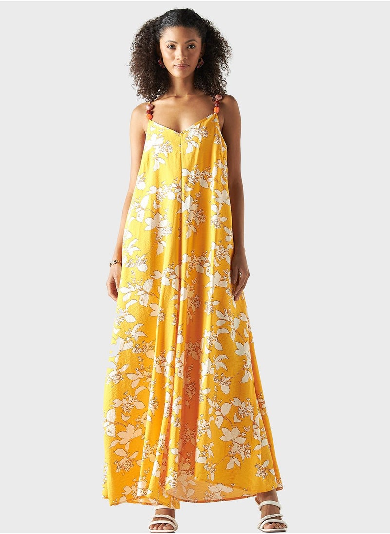 Iconic - Embellished Floral Printed Dress - Image 1