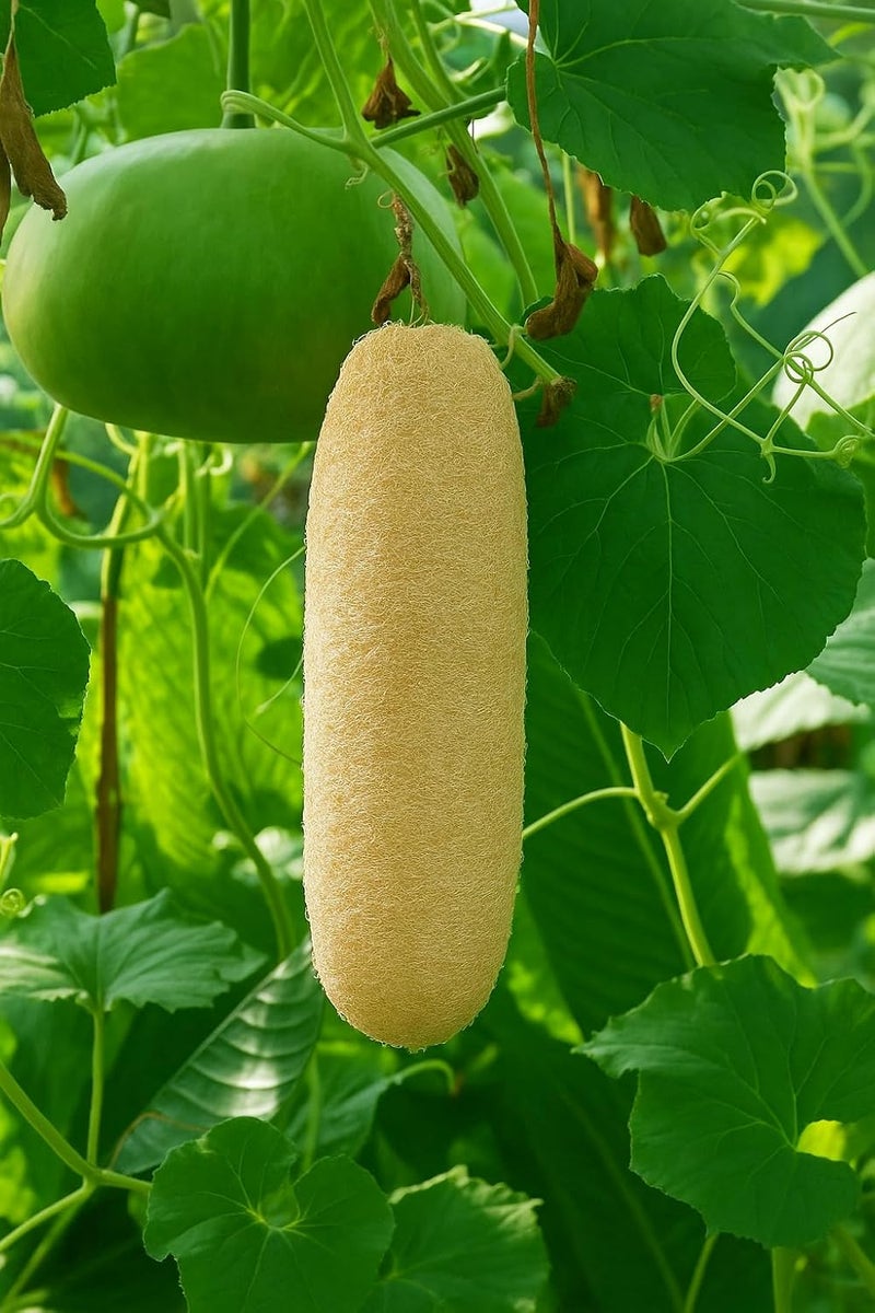 Natural Cylindrical Loofah Sponge Exfoliating Bath Scrubber with Hanging Loop for Men Women Daily Shower Spa Home Use Durable Design - Image 4