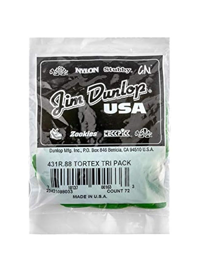 DUNLOP Jim Dunlop Tortex Triangle 0.88mm Green Guitar Picks - 72 Pack - Image 4
