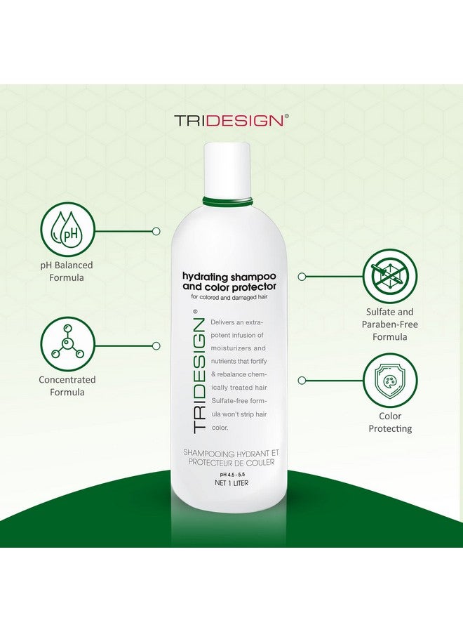 TRIDESIGN Hydrating Shampoo For Color Treated Hair Sulfate And Paraben Free Color Care Treatment Concentrated Hair Color Shampoo Gently Cleanses 33.8 Fluid Ounce  - Image 4