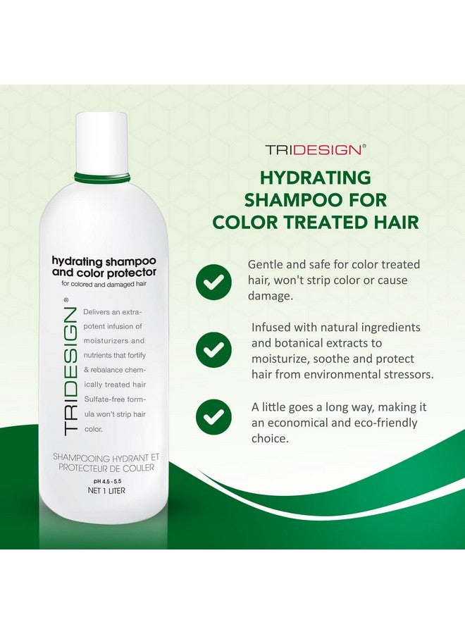 TRIDESIGN Hydrating Shampoo For Color Treated Hair Sulfate And Paraben Free Color Care Treatment Concentrated Hair Color Shampoo Gently Cleanses 33.8 Fluid Ounce  - Image 3
