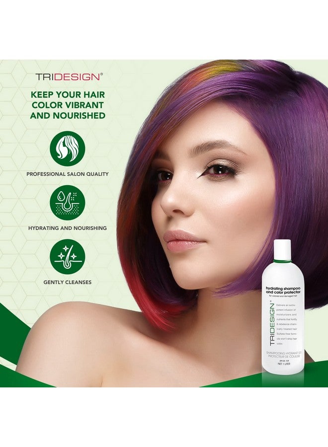 TRIDESIGN Hydrating Shampoo For Color Treated Hair Sulfate And Paraben Free Color Care Treatment Concentrated Hair Color Shampoo Gently Cleanses 33.8 Fluid Ounce  - Image 5