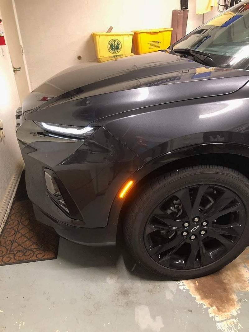 iJDMTOY Smoked Lens Amber Full LED Bumper Side Marker Light Kit Compatible With 2019-up Chevrolet Blazer, Powered by 27-SMD LED, Replace OEM Front Sidemarker Lamps - Image 5