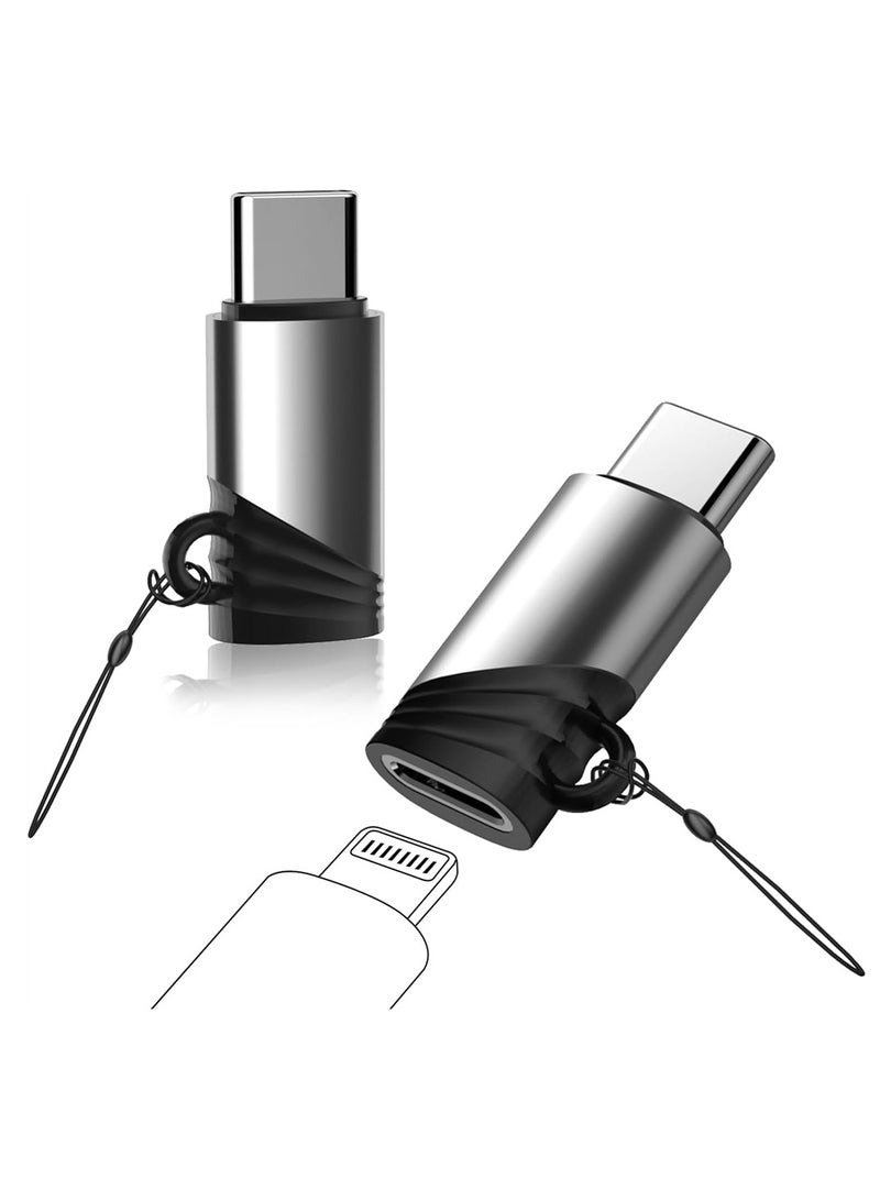 SYOSI 2 Pack Lightning Female to USB C Male Adapter Fast Charge Lightning Female to USB Type-C Male Adapter Durable Compact Universal Compatibility for iPhone 15/ 15 Pro/ 15 Pro Max/ 15 Plus - Image 1
