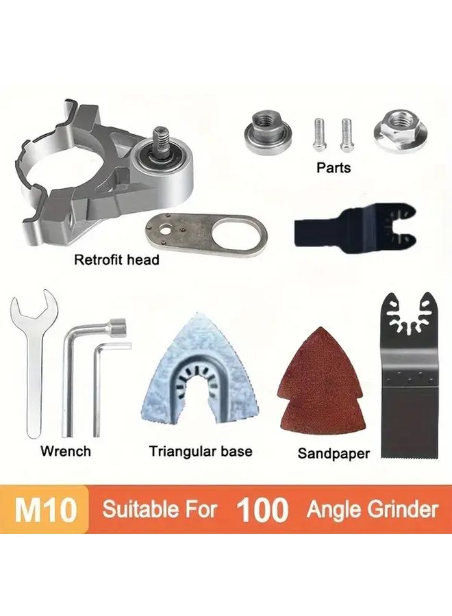 M10 Set Angle Grinder Conversion Swing Tool Adapter Kit Multifunctional Saw Blade For DIY Projects Professional Use - Image 1