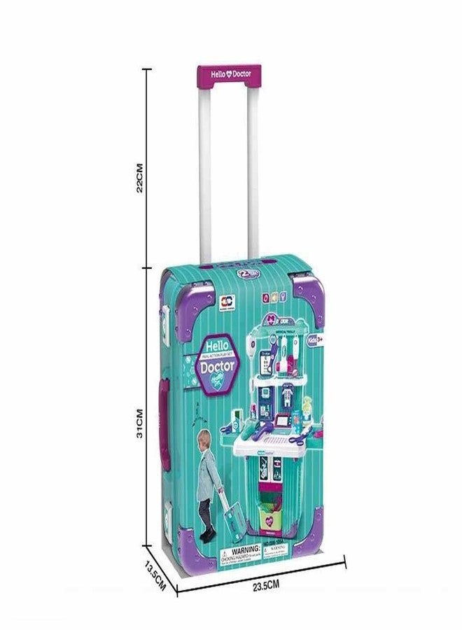 Breatoi Portable Doctor Playset with Trolley Suitcase – Kids Pretend Medical Kit with Stethoscope, Doctor Tools & Accessories for Kids - Image 3