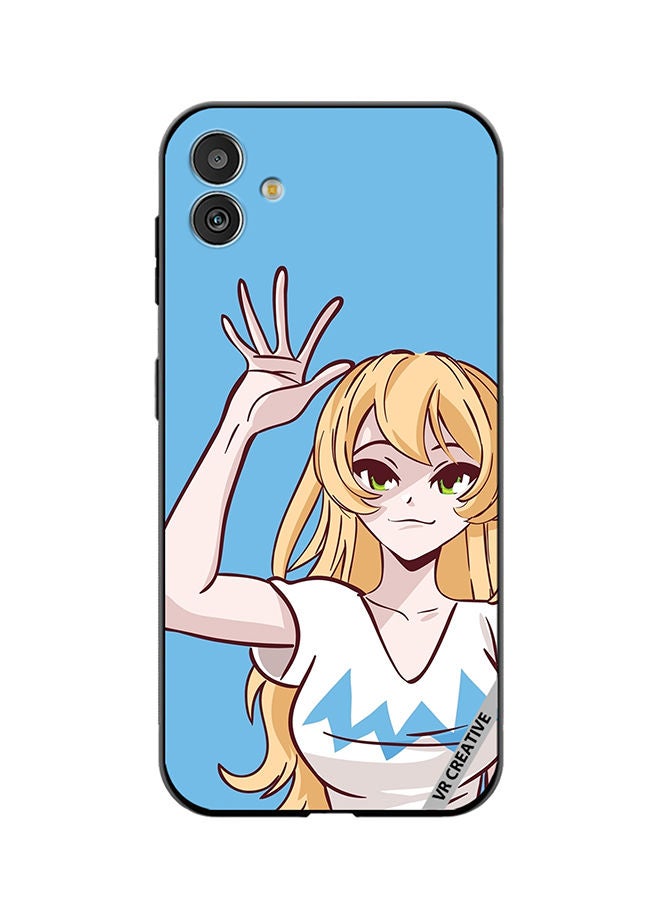 VR CREATIVE Protective Case Cover For Samsung Galaxy M13 5G Anime Girl Waving Hand Design Multicolour - Image 1
