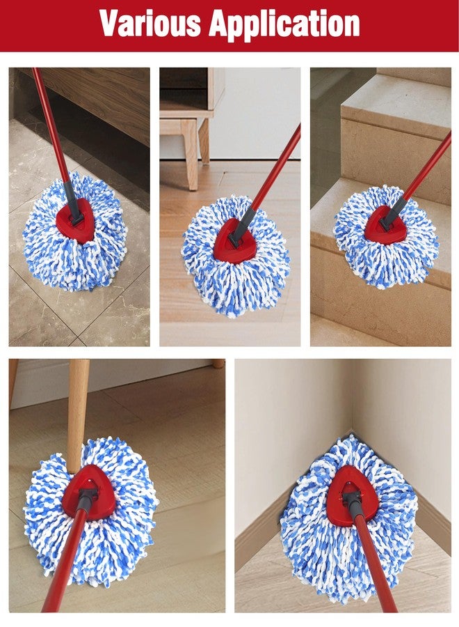NEWE Mop Heads Replacements 2 Pack with Triangle Base for O-Cedar RinseClean 2 Tank System, Microfiber Spin Mops Replace Refills for Deep Cleaning All Floors - Image 3