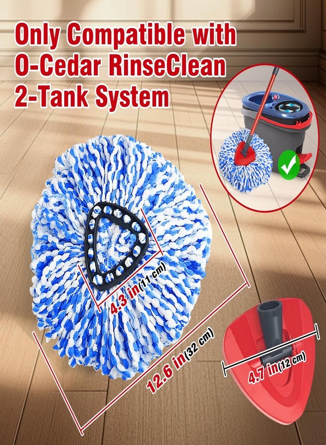 NEWE Mop Heads Replacements 2 Pack with Triangle Base for O-Cedar RinseClean 2 Tank System, Microfiber Spin Mops Replace Refills for Deep Cleaning All Floors - Image 2
