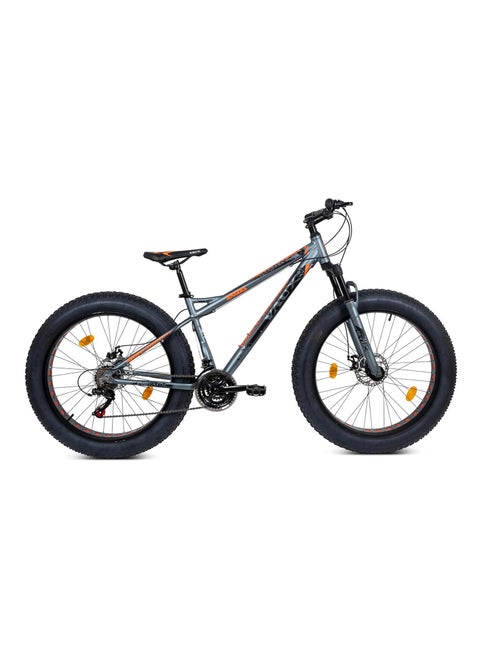 Joggers Fat Bike Cycle For Men With 21 Speed Gear & Aluminum Alloy Frame - Big Tyre Cycle For Boys 15 Years With 26X4.0Inch Tyres - Lockout Front Suspension Fork & Double Disc Brakes - Grey