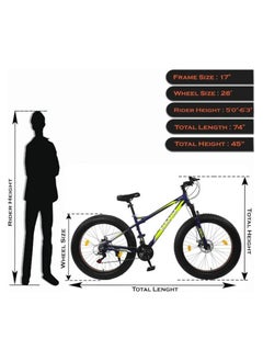 Vaux دراجة Vaux Joggers Fat Bike للرجال مع تروس 21 سرعة وإطار من سبائك الألومنيوم - دراجة ذات إطارات كبيرة للأولاد بعمر 15 عامًا مع إطارات 26 × 4.0 بوصة - شوكة تعليق أمامية قابلة للقفل وفرامل قرصية مزدوجة - رمادية  - Image 4