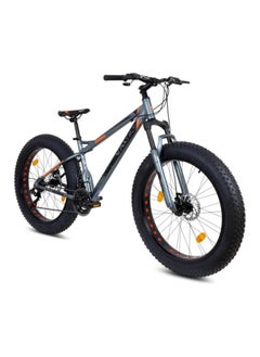 Vaux دراجة Vaux Joggers Fat Bike للرجال مع تروس 21 سرعة وإطار من سبائك الألومنيوم - دراجة ذات إطارات كبيرة للأولاد بعمر 15 عامًا مع إطارات 26 × 4.0 بوصة - شوكة تعليق أمامية قابلة للقفل وفرامل قرصية مزدوجة - رمادية  - Image 2