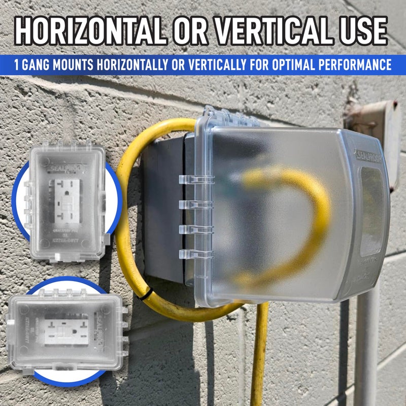 Sealproof 1-Gang Weatherproof In Use Outdoor Outlet Extra Deep Cover | Lockable, UL Extra Duty Compliant, 18 Configurations, Polycarbonate - Image 4